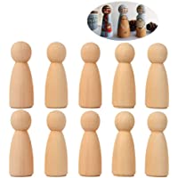 20 piezas 65 mm (2.55&quot-) Mujeres sin terminar Cuerpos de muñecas de madera Muñeca de ángel Cuerpo Peg- Muñeca de madera…